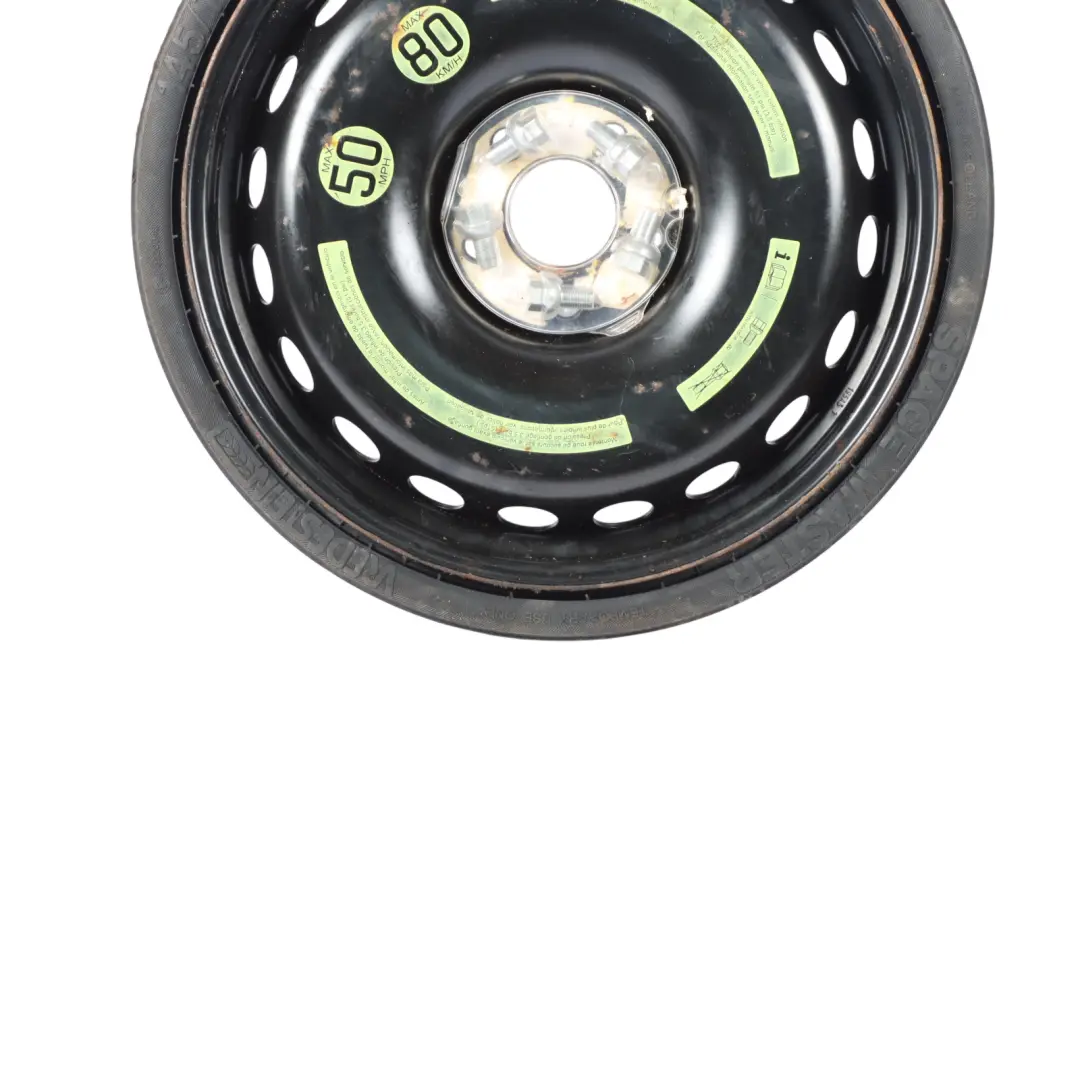 Spare Wheel Steel R17 4,5J ET:12 Tyre 145/70 to Mercedes SLK R171 with Part number A1714000202 Mercedes SLK R171 Spare Wheel Steel R17 4,5J ET:12 Tyre 145/70 - SKU A1714000202-1 - Part number A1714000202