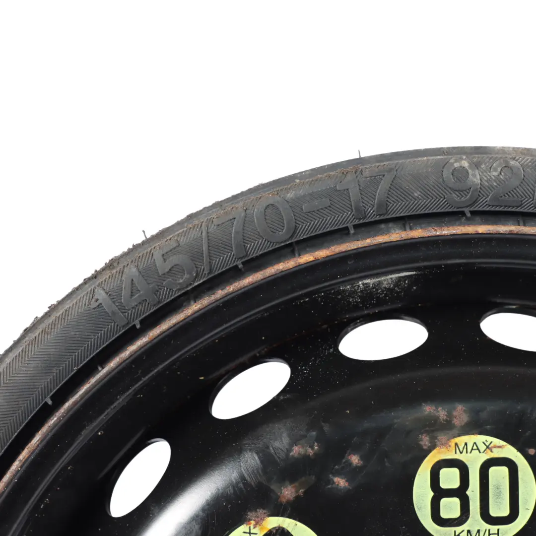 Ersatz rad Stahl R17 4,5J ET:12 Bereifung 145/70 für Mercedes SLK R171 mit Teilenummer A1714000202 Mercedes SLK R171 Ersatz rad Stahl R17 4,5J ET:12 Bereifung 145/70 - SKU A1714000202-1 - Teilenummer A1714000202