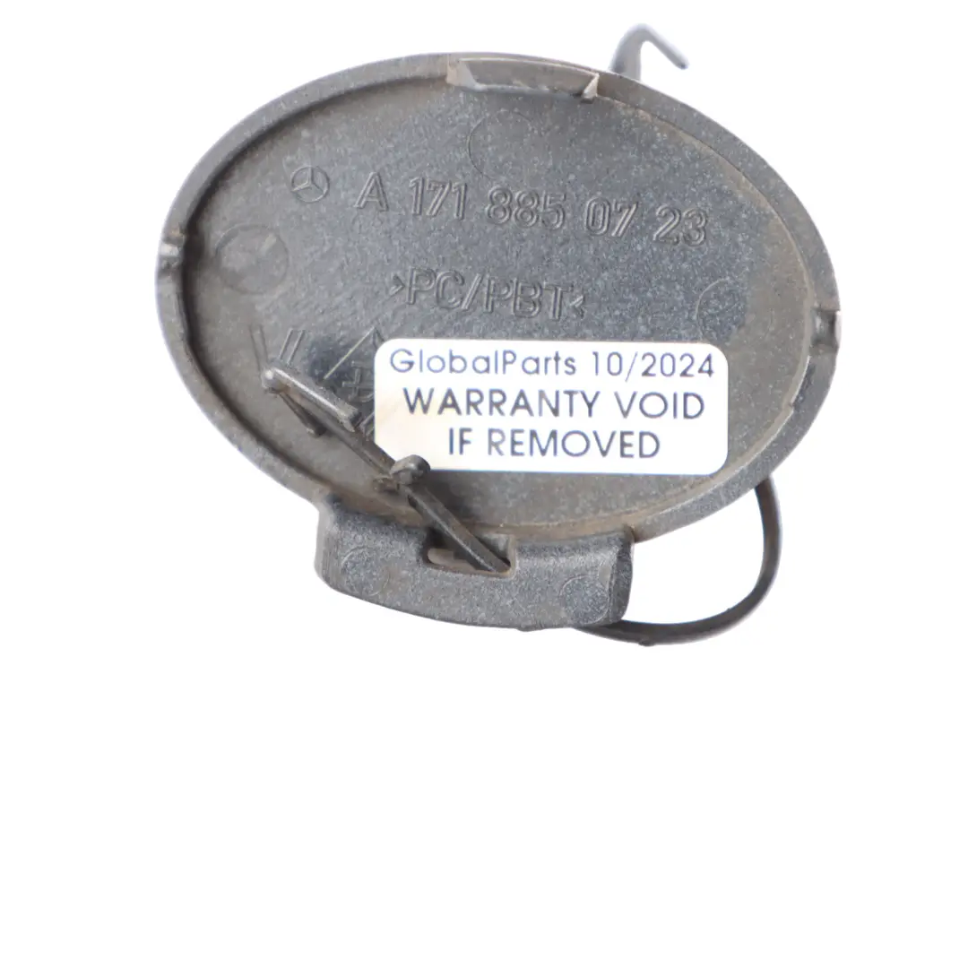 Front Bumper Towing Hook Eye Cover Obsidian Black 197 to Mercedes R171 with Part number A1718850723 Mercedes R171 Front Bumper Towing Hook Eye Cover Obsidian Black 197 - SKU A1718850723-OB - Part number A1718850723