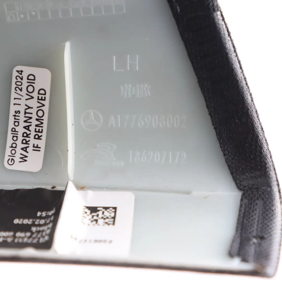 Front Left N/S A-Pillar Cover Trim Black Interior to Mercedes V177 with Part number A1776908002 Mercedes V177 Front Left N/S A-Pillar Cover Trim Black Interior - SKU A1776908002 - Part number A1776908002