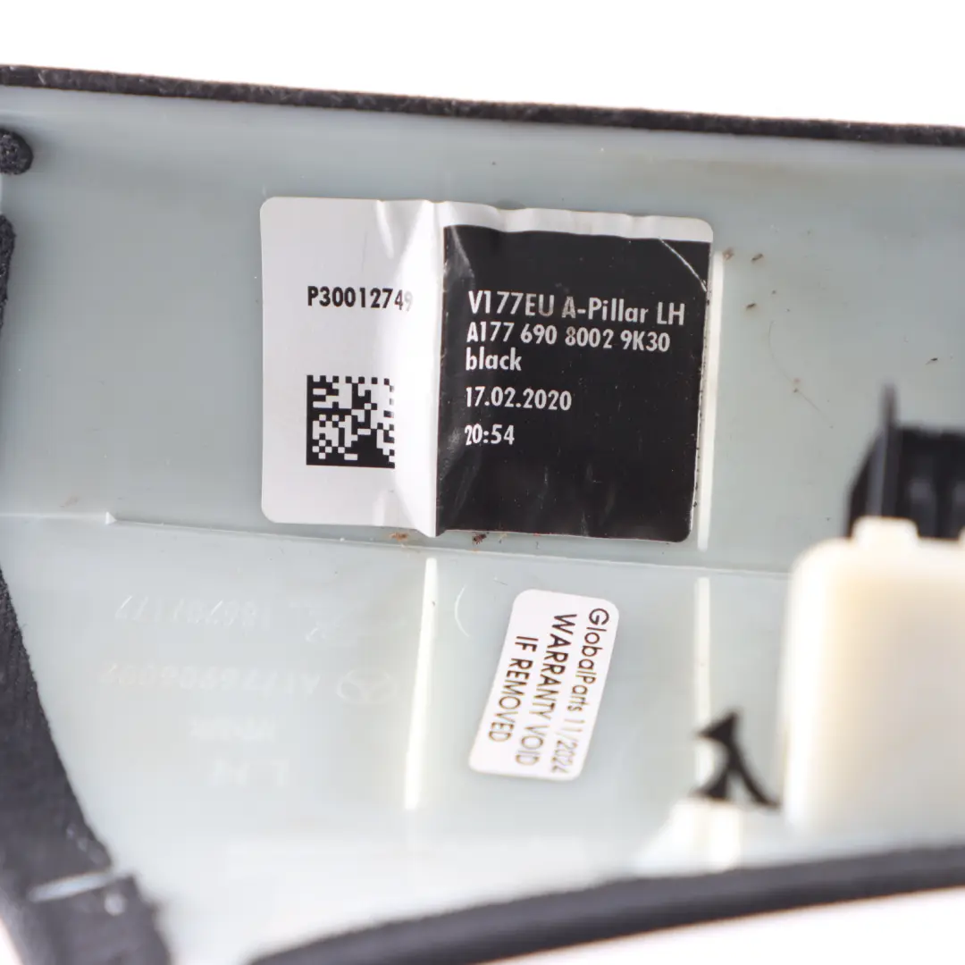 Front Left N/S A-Pillar Cover Trim Black Interior to Mercedes V177 with Part number A1776908002 Mercedes V177 Front Left N/S A-Pillar Cover Trim Black Interior - SKU A1776908002 - Part number A1776908002