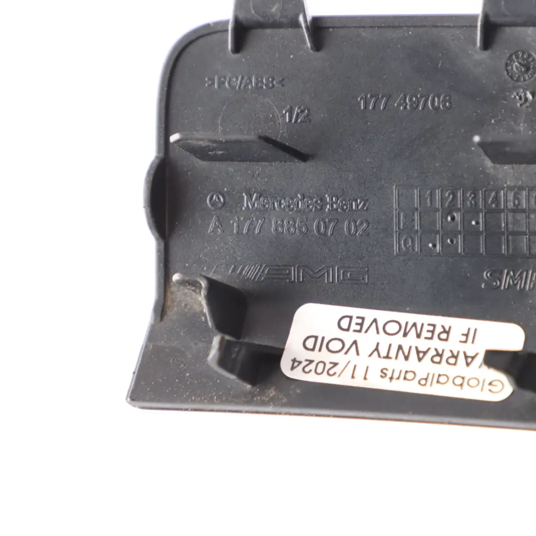 Bumper Tow Eye Hook Cover Kosmos Black - 191 to Mercedes V177 AMG Rear with Part number A1778850702 Mercedes V177 AMG Rear Bumper Tow Eye Hook Cover Kosmos Black - 191 - SKU A1778850702-KB - Part number A1778850702