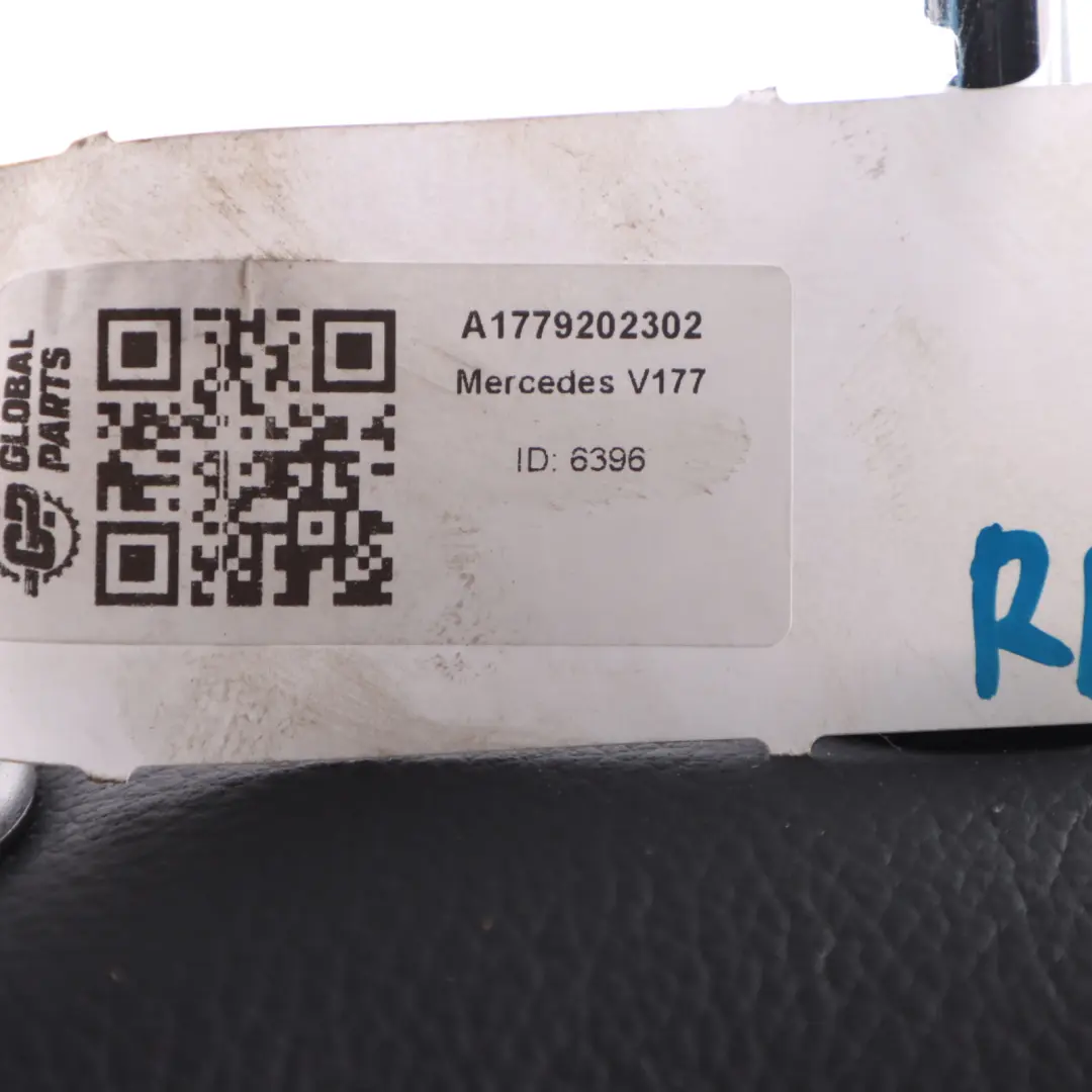 Backrest Cover Rear Left N/S Black Leather to Mercedes V177 Seat with Part number A1779202302 Mercedes V177 Seat Backrest Cover Rear Left N/S Black Leather - SKU A1779202302 - Part number A1779202302