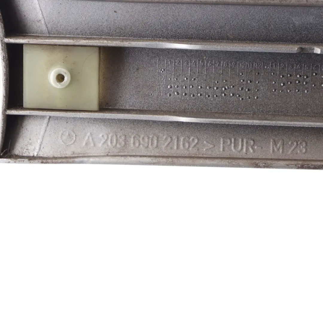 Door Strip Outer Front Left N/S Moulding Brilliant Silver - 9744 to Mercedes W203 with Part number A2036902162 Mercedes W203 Door Strip Outer Front Left N/S Moulding Brilliant Silver - 9744 - SKU A2036902162-BRS - Part number A2036902162