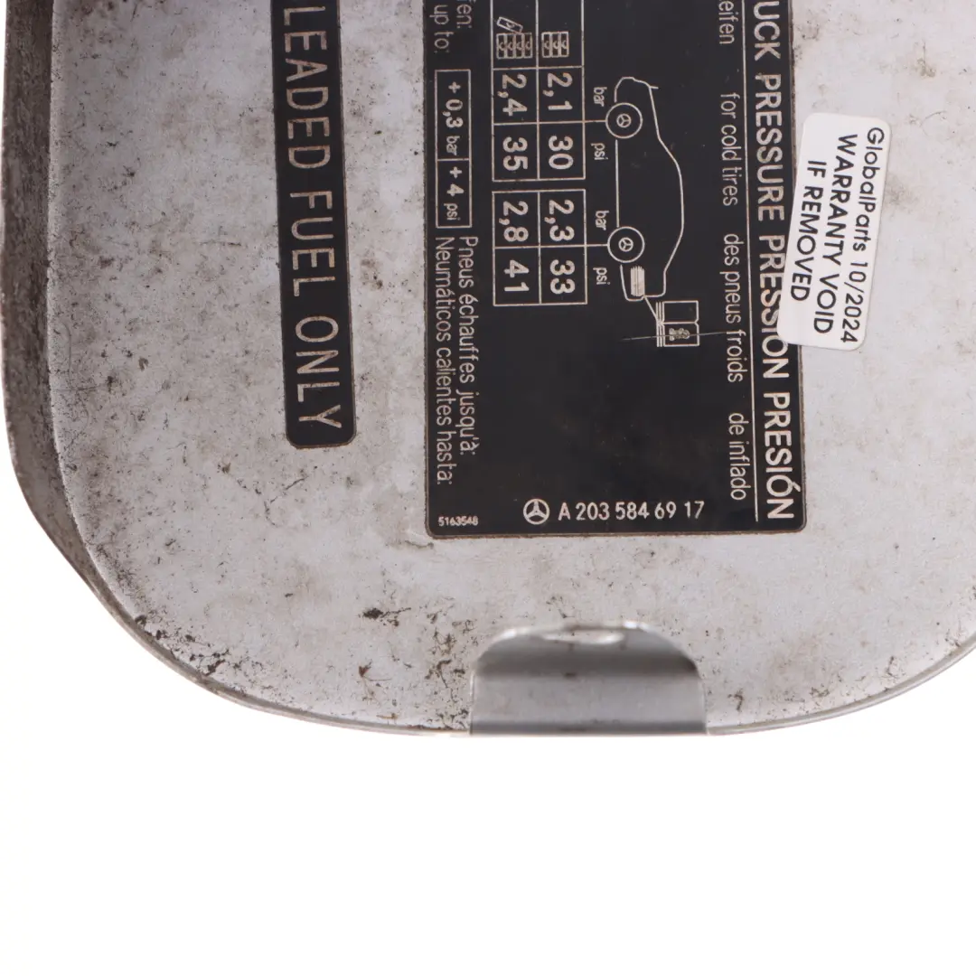 Filler Fill Flap Tank Cap Cover Brilliant Silver - 9744 to Mercedes W203 Fuel with Part number A2037500206 Mercedes W203 Fuel Filler Fill Flap Tank Cap Cover Brilliant Silver - 9744 - SKU A2037500206-BRS - Part number A2037500206