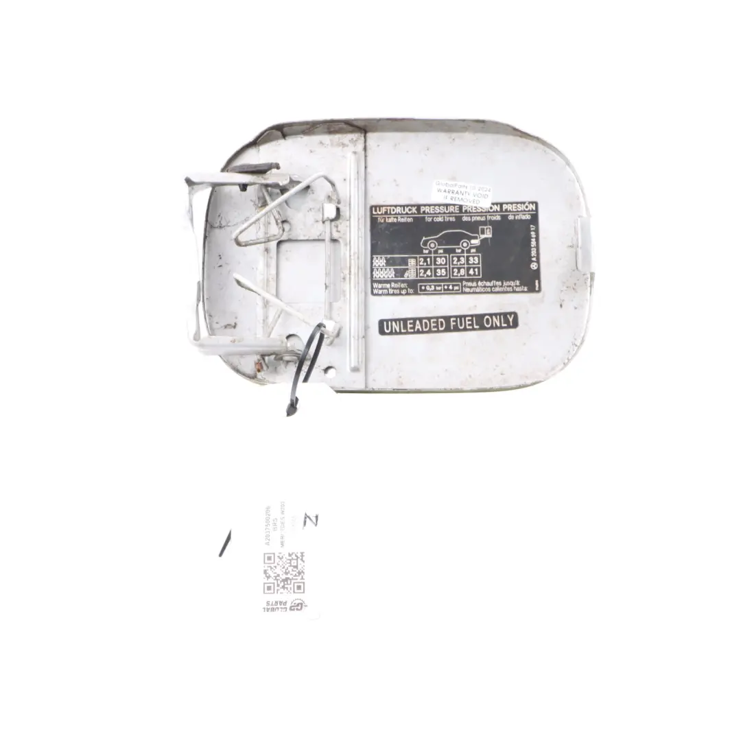 Filler Fill Flap Tank Cap Cover Brilliant Silver - 9744 to Mercedes W203 Fuel with Part number A2037500206 Mercedes W203 Fuel Filler Fill Flap Tank Cap Cover Brilliant Silver - 9744 - SKU A2037500206-BRS - Part number A2037500206
