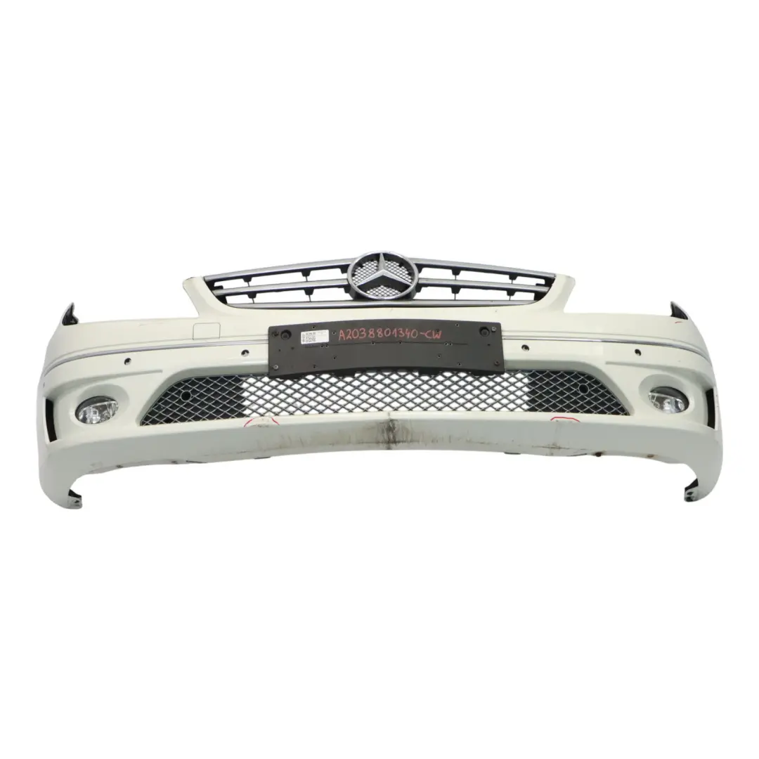 Mercedes W203 CL203 Bumper Front Trim Panel Covering Calcite White - 650 - SKU A2038801340-CW - Part number A2038801340