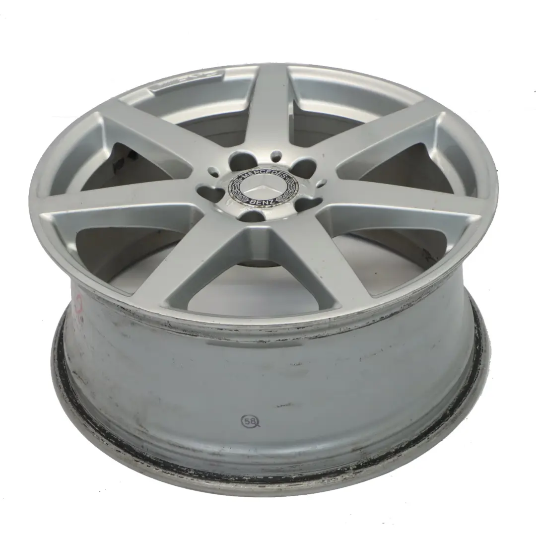 Mercedes W204 7-Spoke Front Alloy Wheel Rim 18" 8J ET:50 - SKU A2044019802-2 - Part number A2044019802