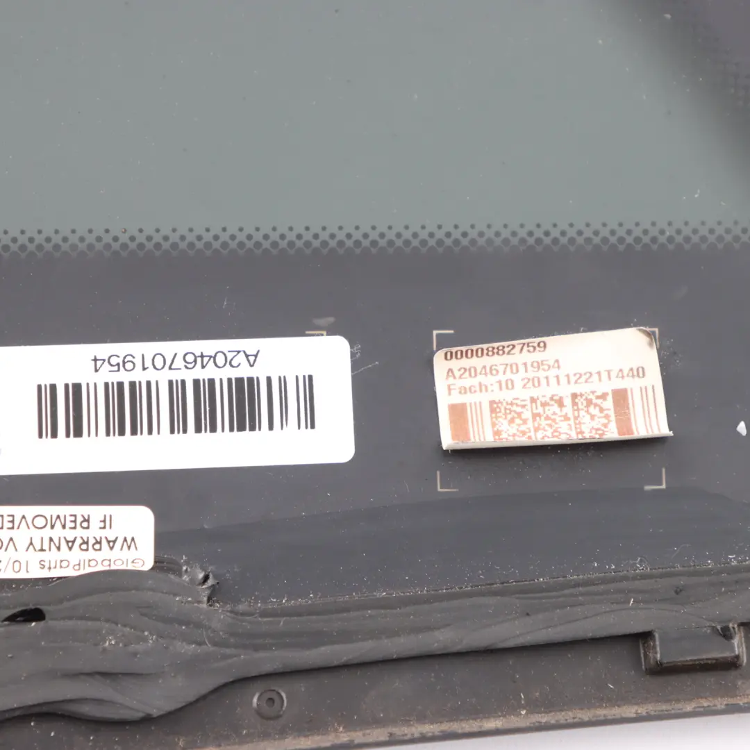 Quarter Side Window Glass Rear Left N/S AS3 to Mercedes S204 Estate with Part number A2046733110 Mercedes S204 Estate Quarter Side Window Glass Rear Left N/S AS3 - SKU A2046733110 - Part number A2046733110