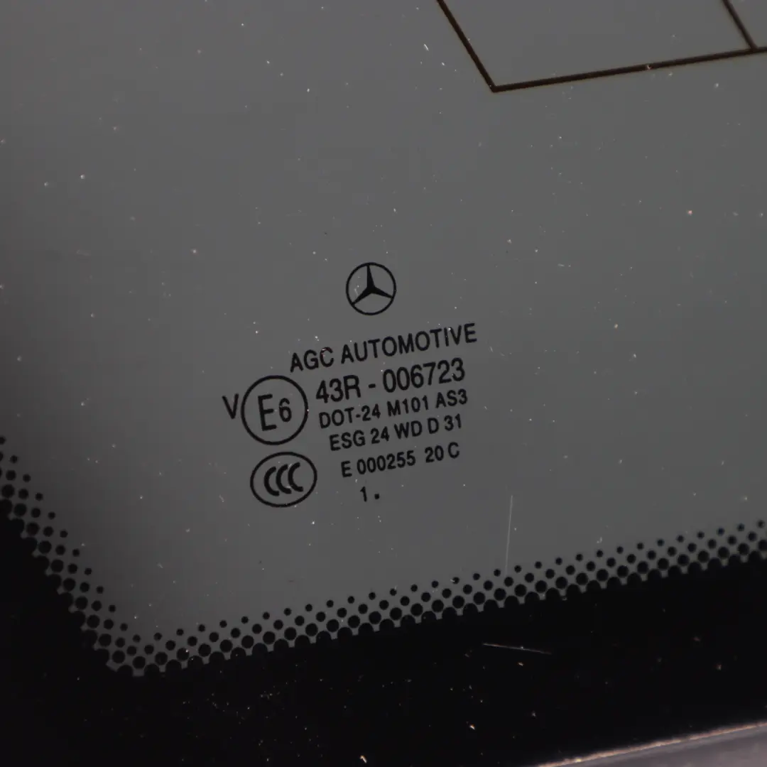 Mercedes S204 Estate Quarter Side Window Glass Rear Left N/S AS3 - SKU A2046733110 - Part number A2046733110