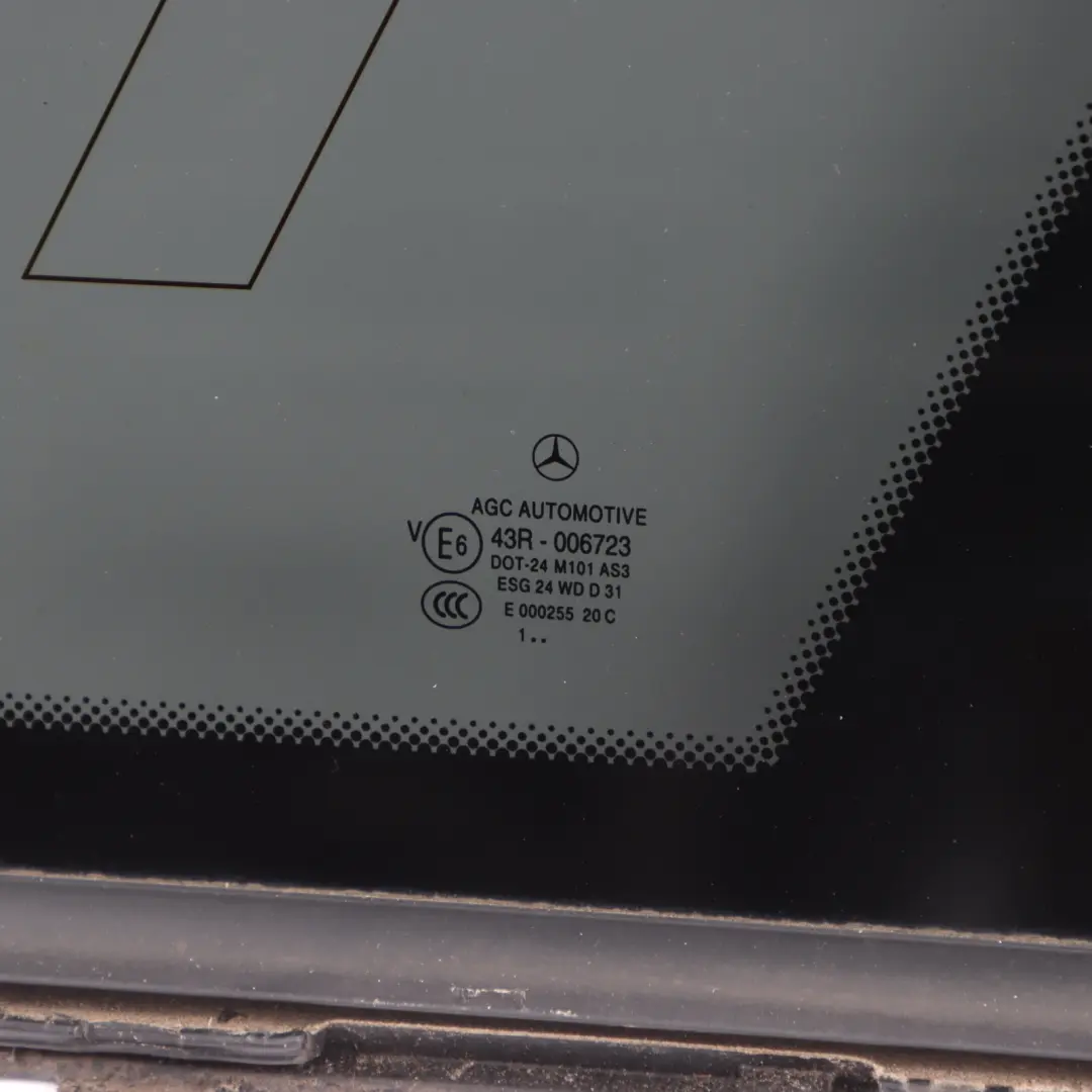 Quarter Side Window Glass Rear Right O/S AS3 to Mercedes S204 Estate with Part number A2046733210 Mercedes S204 Estate Quarter Side Window Glass Rear Right O/S AS3 - SKU A2046733210 - Part number A2046733210