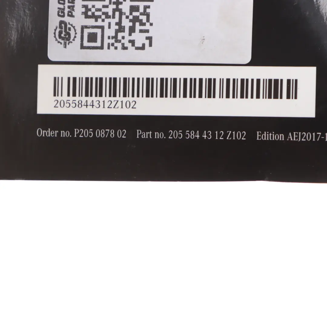 Owner's Manual Book to Mercedes W205 with Part number A2055844312 Mercedes W205 Owner's Manual Book - SKU A2055844312 - Part number A2055844312