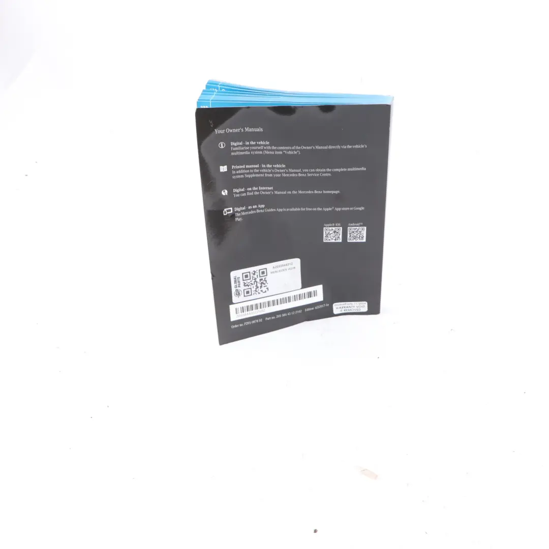 Owner's Manual Book to Mercedes W205 with Part number A2055844312 Mercedes W205 Owner's Manual Book - SKU A2055844312 - Part number A2055844312