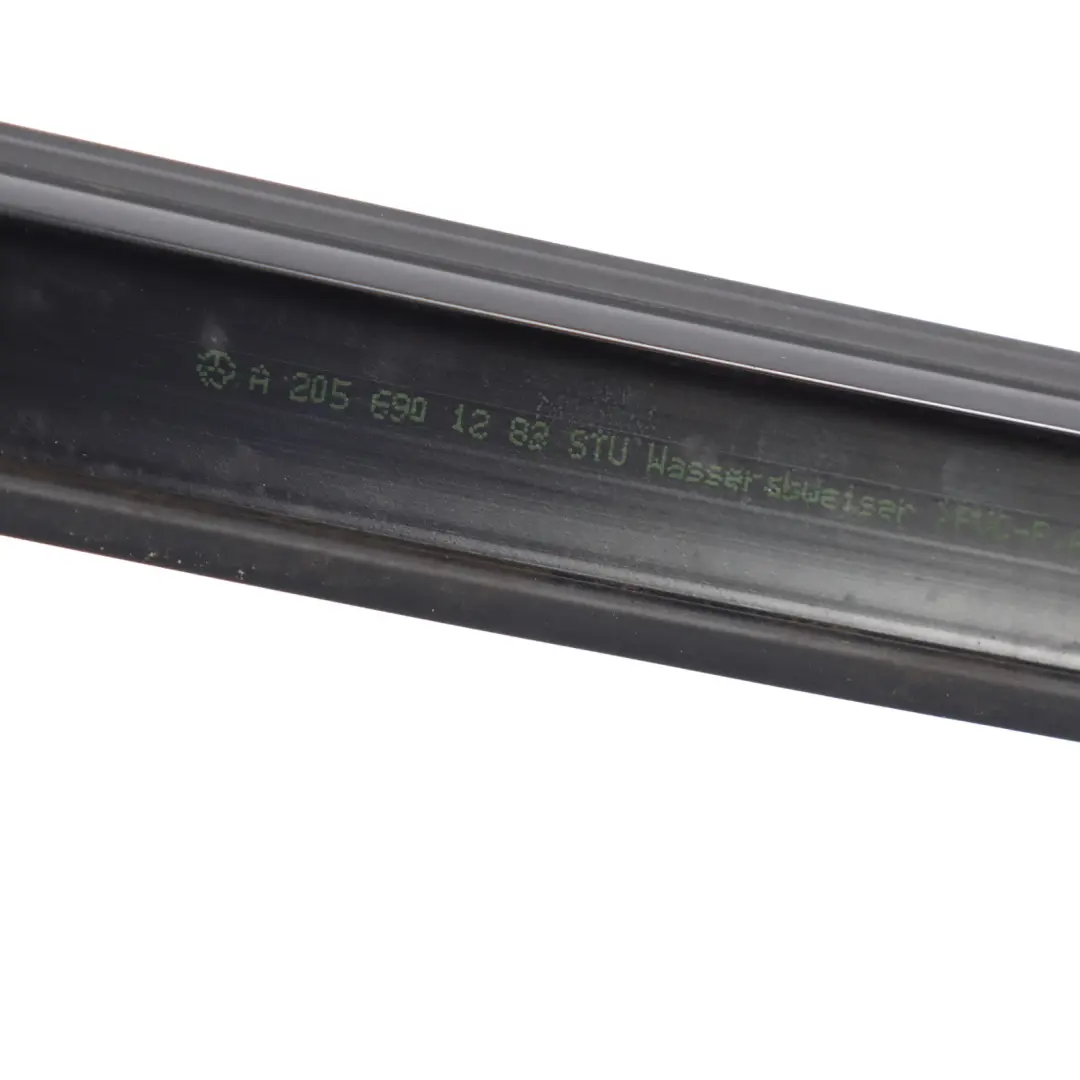 Top Roof Trim Strip Water Deflector Right O/S Obsidian Black 197 to Mercedes W205 with Part number A2056901282 Mercedes W205 Top Roof Trim Strip Water Deflector Right O/S Obsidian Black 197 - SKU A2056901282-OB - Part number A2056901282