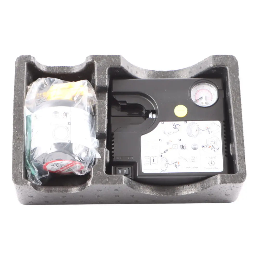 Tire Sealant Compressor Emergency Kit Set Tool Box to Mercedes W205 with Part number A2058991100 Mercedes W205 Tire Sealant Compressor Emergency Kit Set Tool Box - SKU A2058991100 - Part number A2058991100
