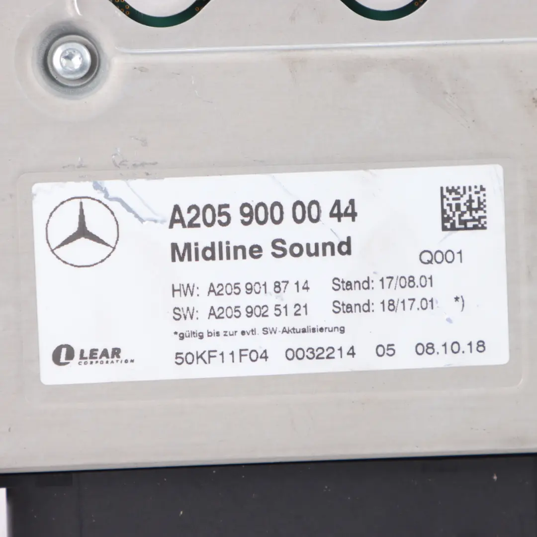 Mercedes C205 Midline Sound Audio Amplifier Unit - SKU A2059000044 - Número de pieza A2059000044