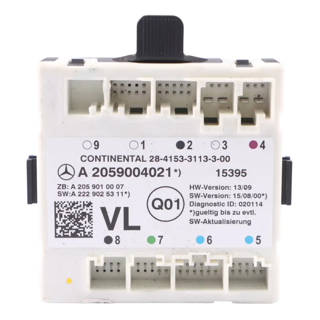 Unidad control módulo puerta delantera izquierda para Mercedes W205 con número de pieza A2059004021 Mercedes W205 Unidad control módulo puerta delantera izquierda - SKU A2059004021 - Número de pieza A2059004021