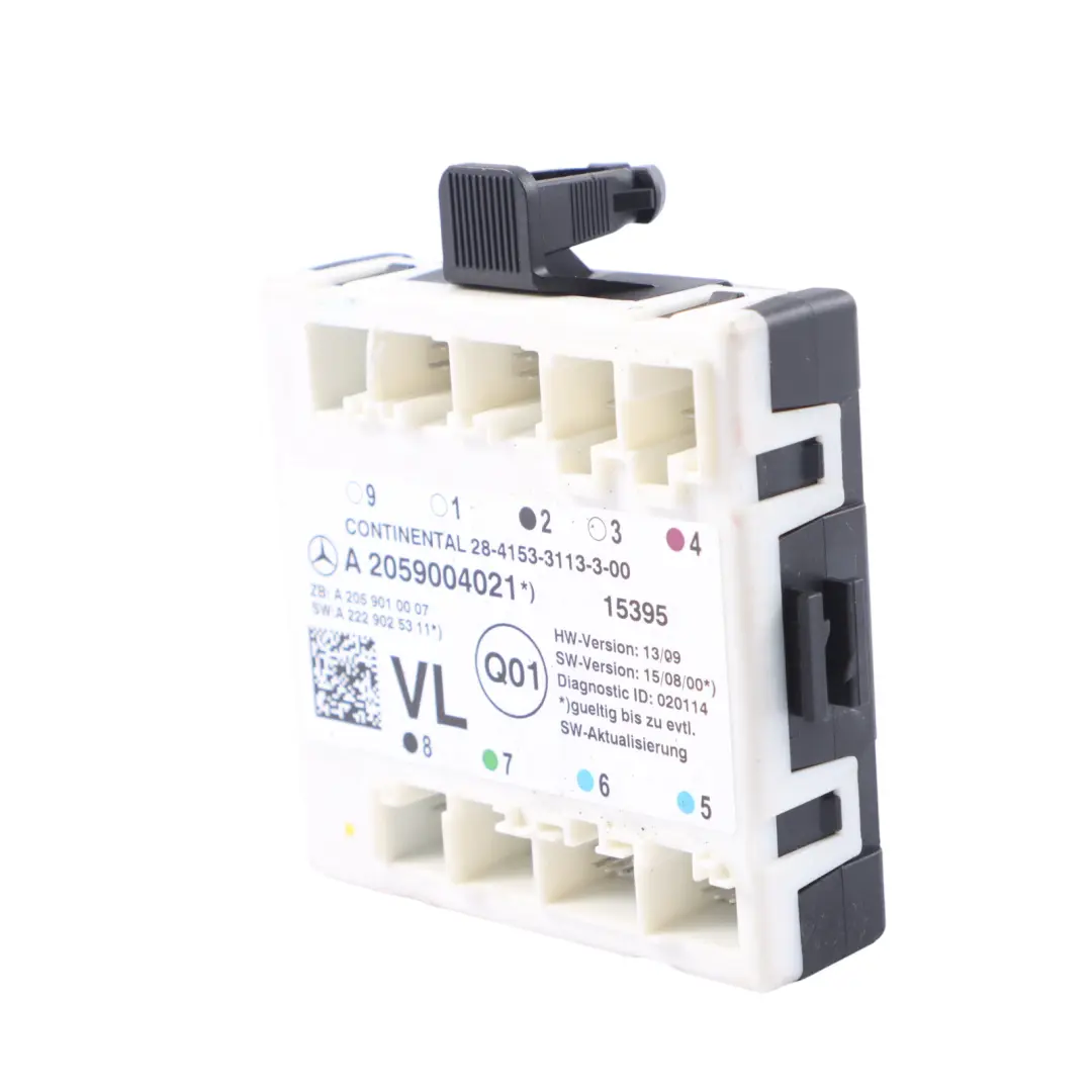 Unidad control módulo puerta delantera izquierda para Mercedes W205 con número de pieza A2059004021 Mercedes W205 Unidad control módulo puerta delantera izquierda - SKU A2059004021 - Número de pieza A2059004021