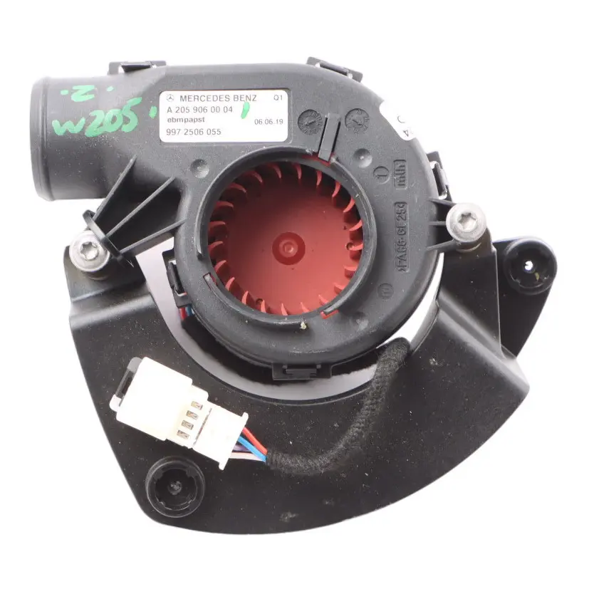 Cooler Blower Motor Fan Unit to Mercedes W205 with Part number A2059060004 Mercedes W205 Cooler Blower Motor Fan Unit - SKU RHD-A2059060004 - Part number A2059060004