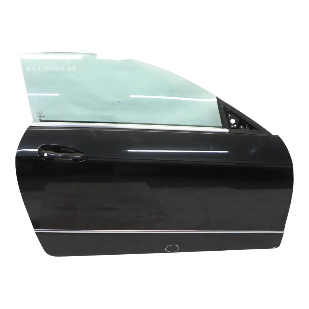 Door Front Right O/S Obsidian Black Metallic - 197 to Mercedes A207 Cabrio with Part number A2077200405 Mercedes A207 Cabrio Door Front Right O/S Obsidian Black Metallic - 197 - SKU A2077200405-OB - Part number A2077200405