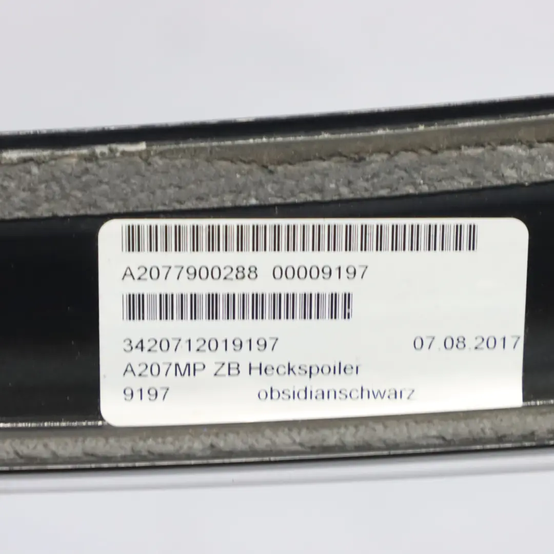 Mercedes W207 Aileron arrière de coffre de hayon Noir Obsidien Métallisé - 197 - SKU A2077900288-OB - Numéro de pièce A2077900288