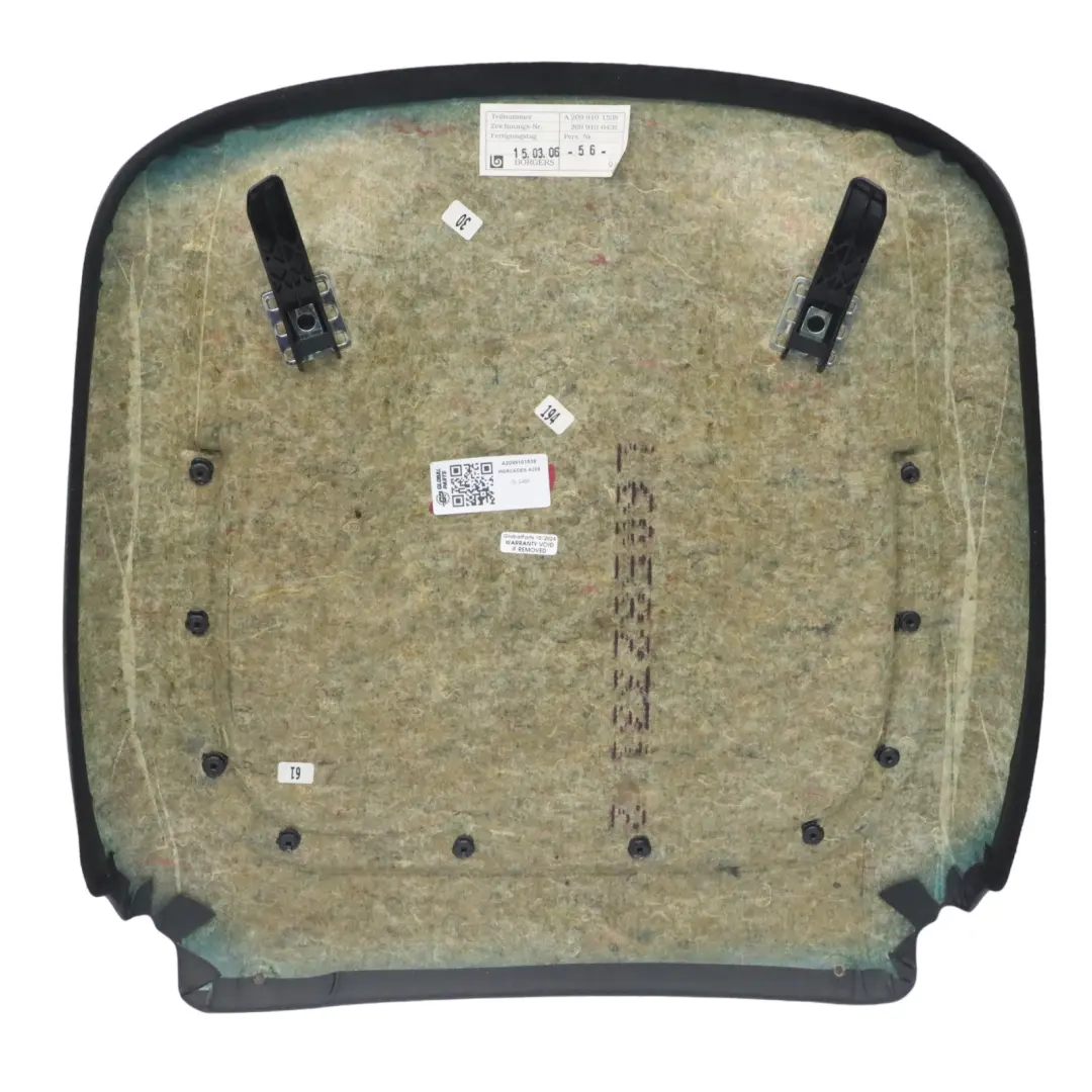 Asiento Delantero Cubre Respaldo Malla Izquierda Panel para Mercedes W209 con número de pieza A2099101539 Mercedes W209 Asiento Delantero Cubre Respaldo Malla Izquierda Panel - SKU A2099101539 - Número de pieza A2099101539