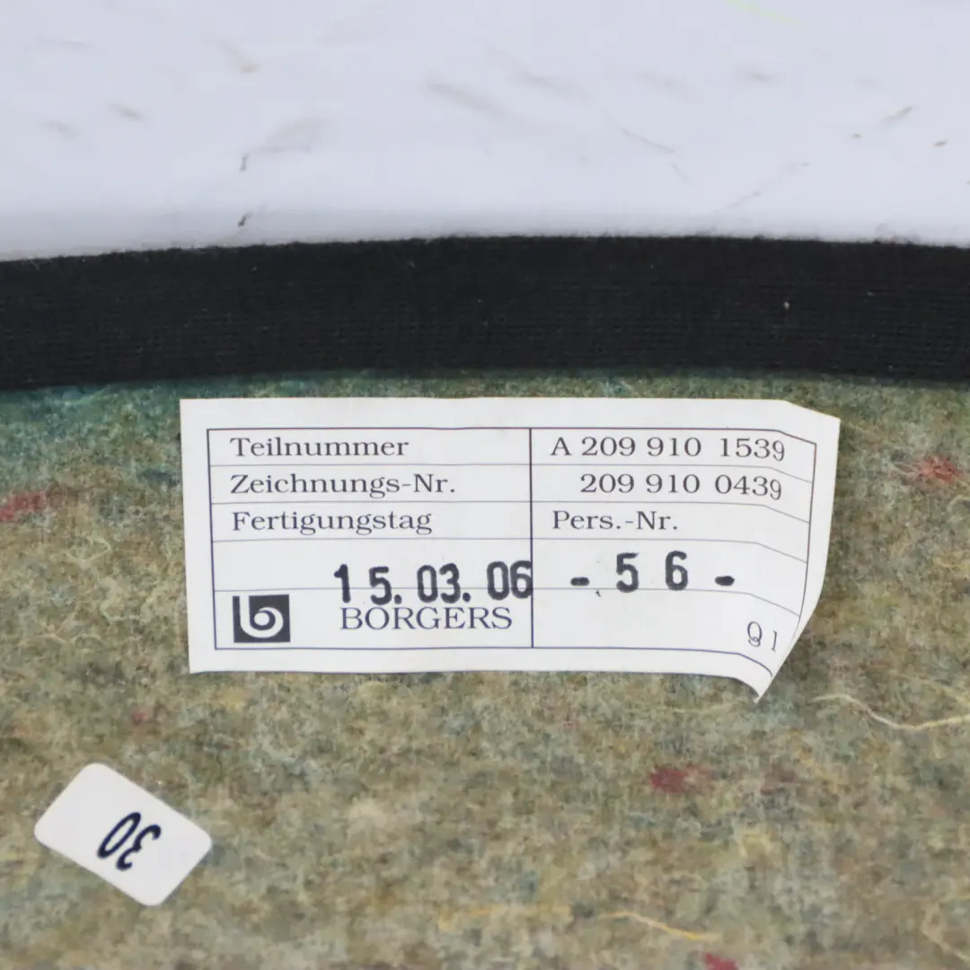Front Seat Back Cover Net Trim Left N/S Panel Mercedes W209 - SKU A2099101539 - Part number A2099101539