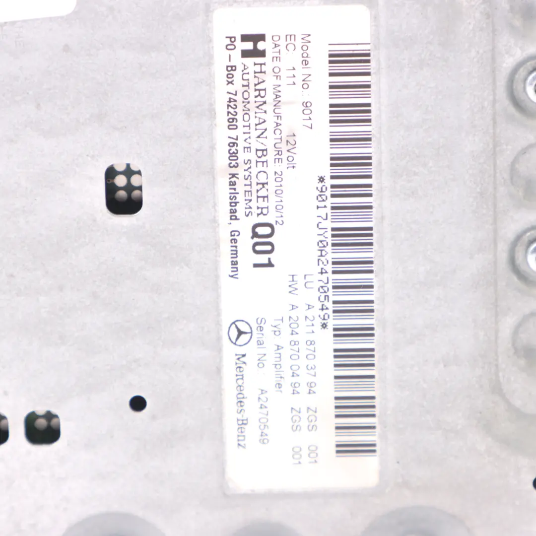 Mercedes W169 W211 W245 Sound Audio Amplifier Unit Harman Becker - SKU A2118703794 - Part number A2118703794