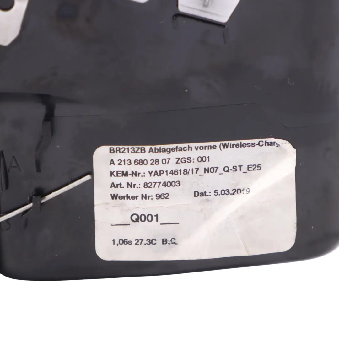 Mercedes W213 Console centrale Cendrier Compartiment de rangement A2136806500 - SKU A2136802807-2 - Numéro de pièce A2136802807