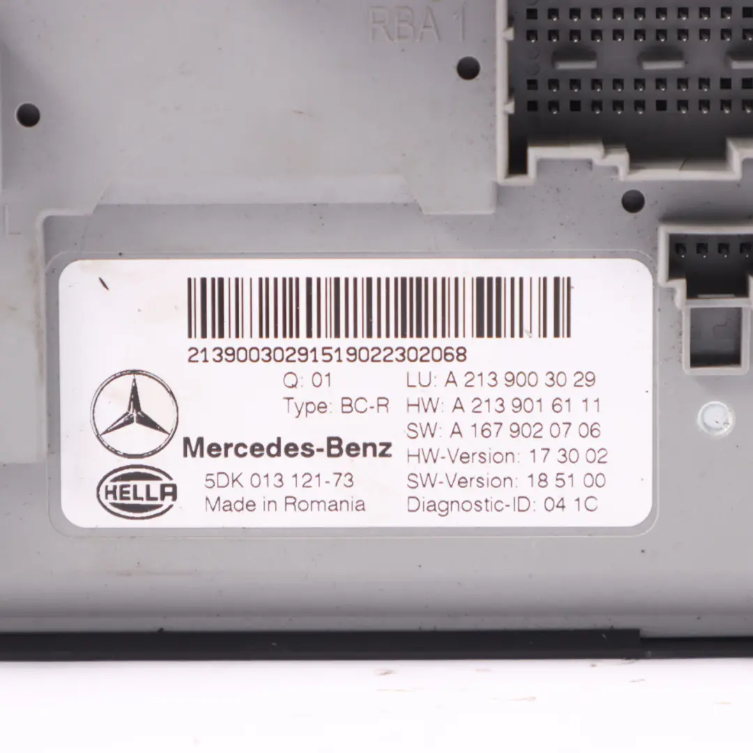 Mercedes A238 Scatola dei fusibili Unità controllo SAM Modulo relè - SKU A2139003029 - Numero di parte A2139003029