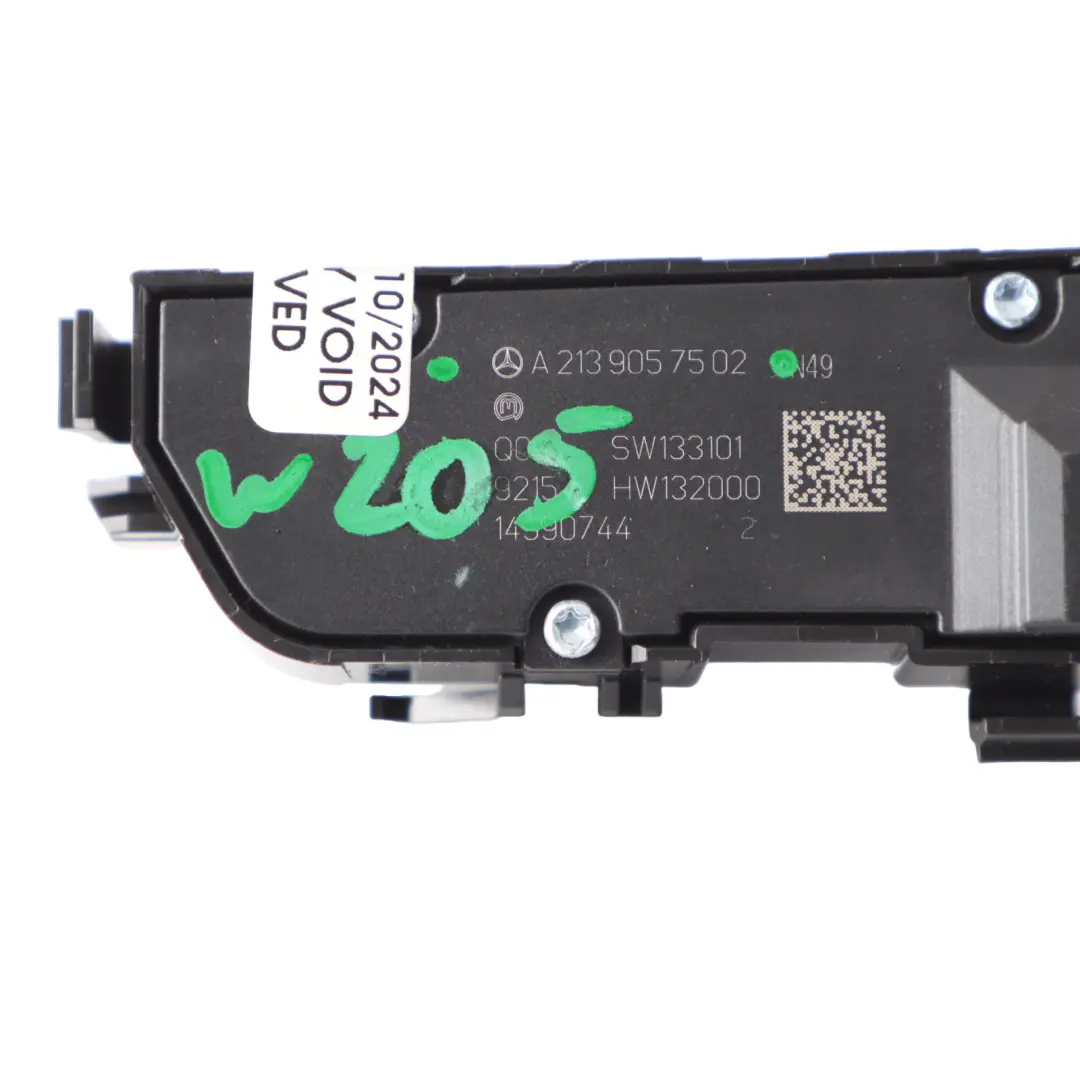 Mercedes W205 Front Seat Heated Right O/S Door Side Switch Panel - SKU A2139057502 - Part number A2139057502