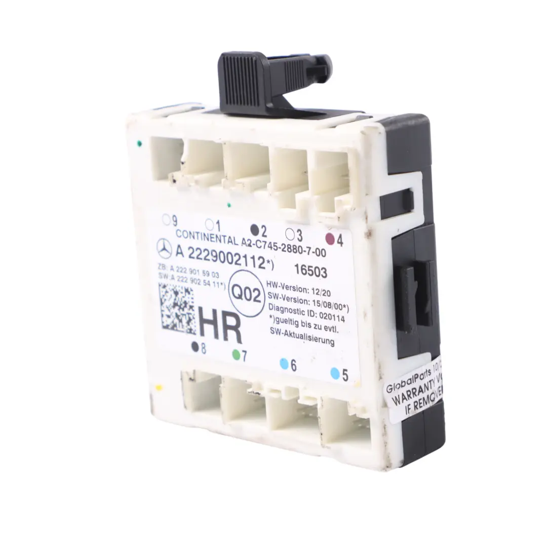  Door Module Mercedes W205 GLC C253 Control Unit Rear Right O/S - SKU A2229002112 - Part number A2229002112