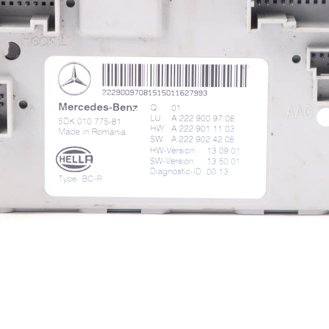 Body Control Comfort Unit Modulo BCM Unità ECU per Mercedes W205 con numero di parte A2229009708 Mercedes W205 Body Control Comfort Unit Modulo BCM Unità ECU - SKU A2229009708 - Numero di parte A2229009708