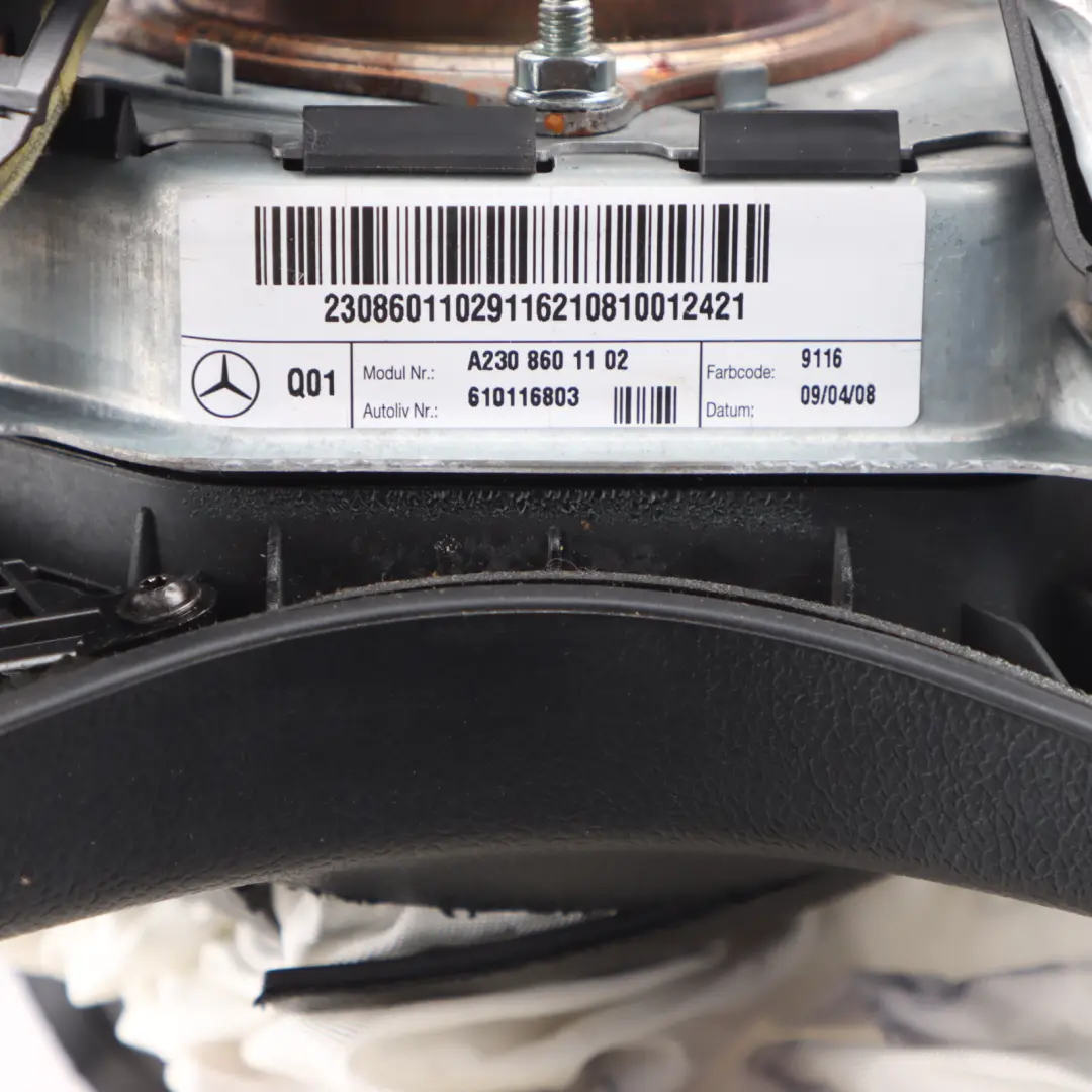 Steering Wheel Air Driver's Side Module DAMAGED to Mercedes CL203 with Part number A2308601102 Mercedes CL203 Steering Wheel Air Driver's Side Module DAMAGED - SKU A2308601102-2 - Part number A2308601102