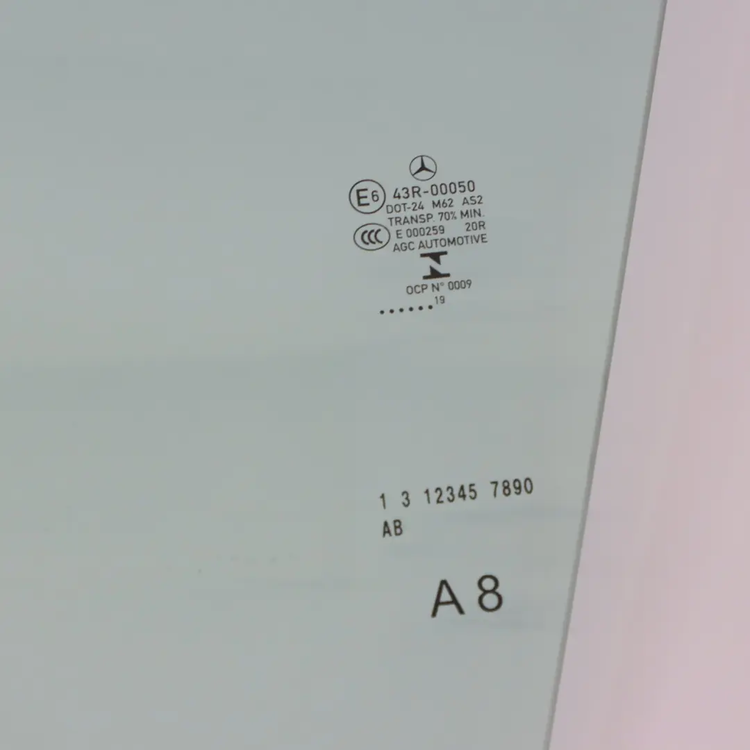 Mercedes A238 Cabrio Szyba Przednia Drzwi AS2 Lewy Przód - SKU A2387250100 - Numer Części A2387250100