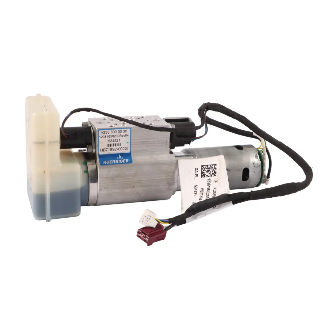 Hydraulic Unit Roof Motor Pump Folding Top to Mercedes A238 with Part number A2388000030 Mercedes A238 Hydraulic Unit Roof Motor Pump Folding Top - SKU A2388000030 - Part number A2388000030