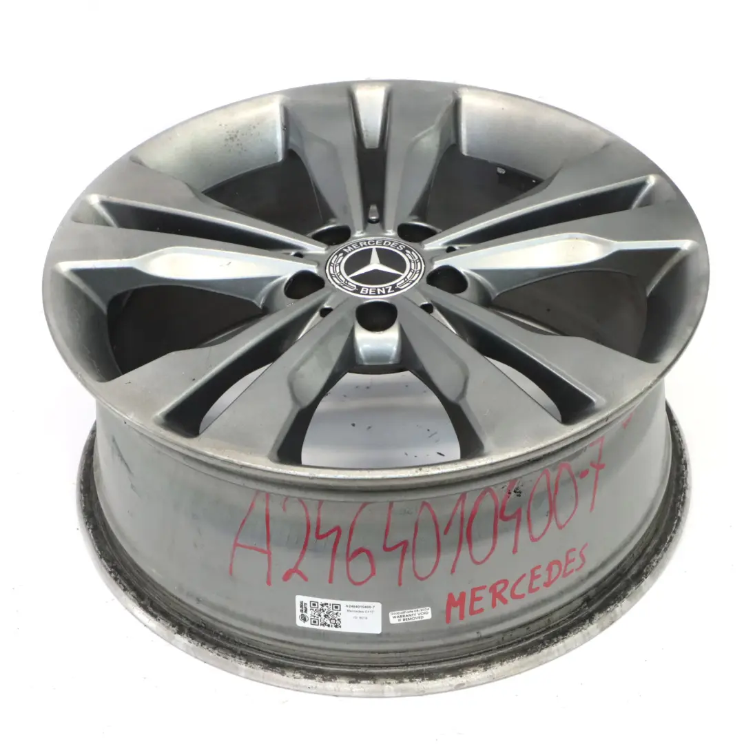 Alloy Rim 18" 7,5J ET:52 5-Double Spoke to Mercedes C117 Wheel with Part number A2464010400 Mercedes C117 Wheel Alloy Rim 18" 7,5J ET:52 5-Double Spoke - SKU A2464010400-7 - Part number A2464010400