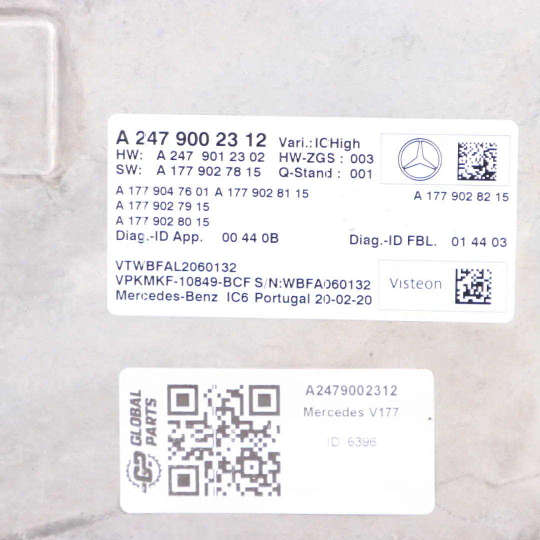 Instrument Cluster Speedometer Module Control Unit ECU to Mercedes V177 with Part number A2479002312 Mercedes V177 Instrument Cluster Speedometer Module Control Unit ECU - SKU A2479002312 - Part number A2479002312