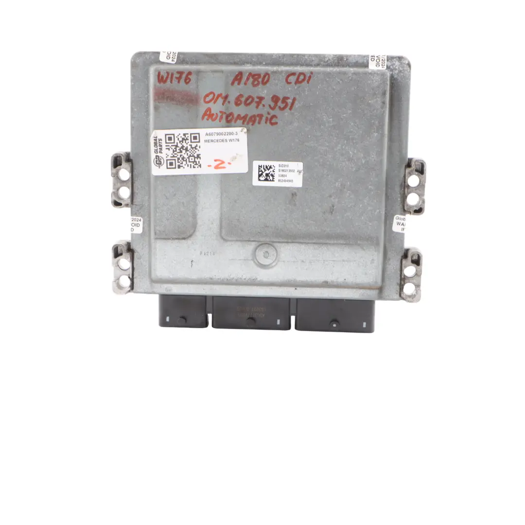 Mercedes W176 A180 CDI OM607.951 109HP Komputer Silnika ECU - SKU A6079002200-3 - Numer Części A6079002200