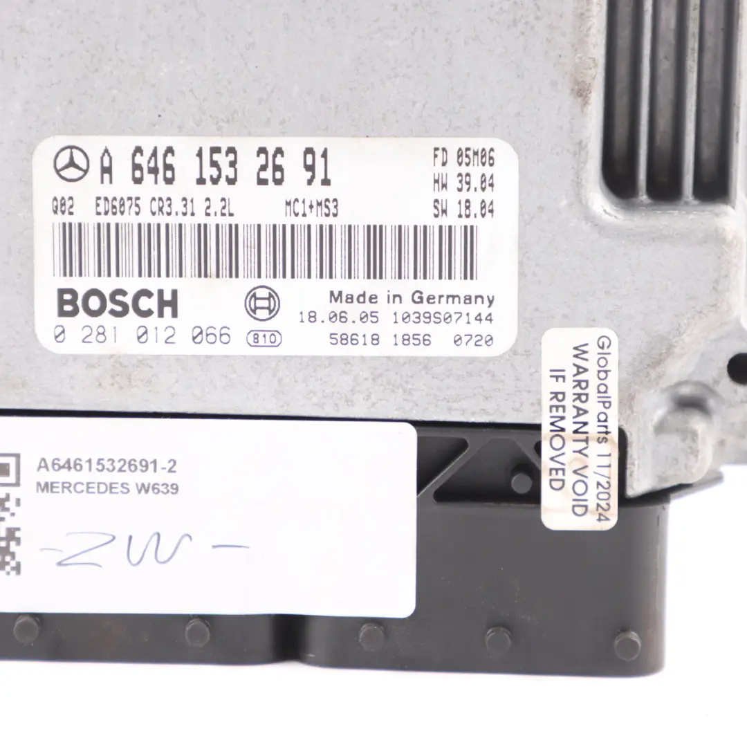 OM646.983 88HP Engine Module ECU Kit Key to Mercedes Vito W639 109 CDI with Part number A6461532691 Mercedes Vito W639 109 CDI OM646.983 88HP Engine Module ECU Kit Key - SKU A6461532691-2 - Part number A6461532691