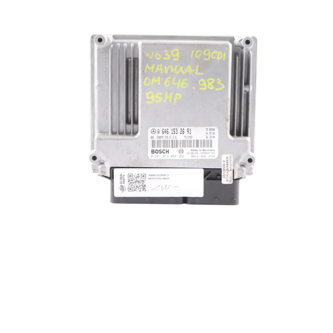 OM646.983 88HP Engine Module ECU Kit Key to Mercedes Vito W639 109 CDI with Part number A6461532691 Mercedes Vito W639 109 CDI OM646.983 88HP Engine Module ECU Kit Key - SKU A6461532691-2 - Part number A6461532691