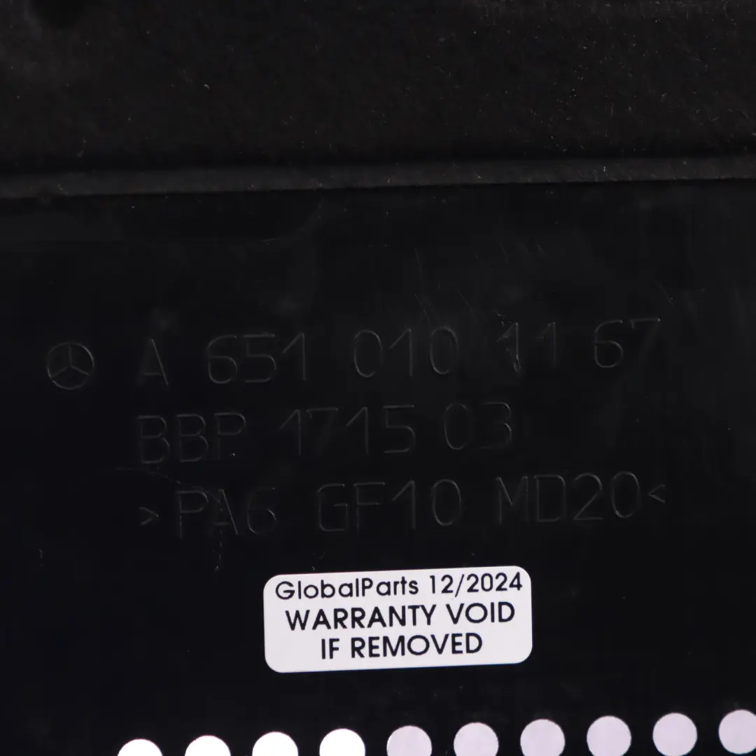 Engine Cover Mercedes W204 W207 W212 OM651 Diesel Acoustic Panel - SKU A6510101167-1 - Part number A6510101167