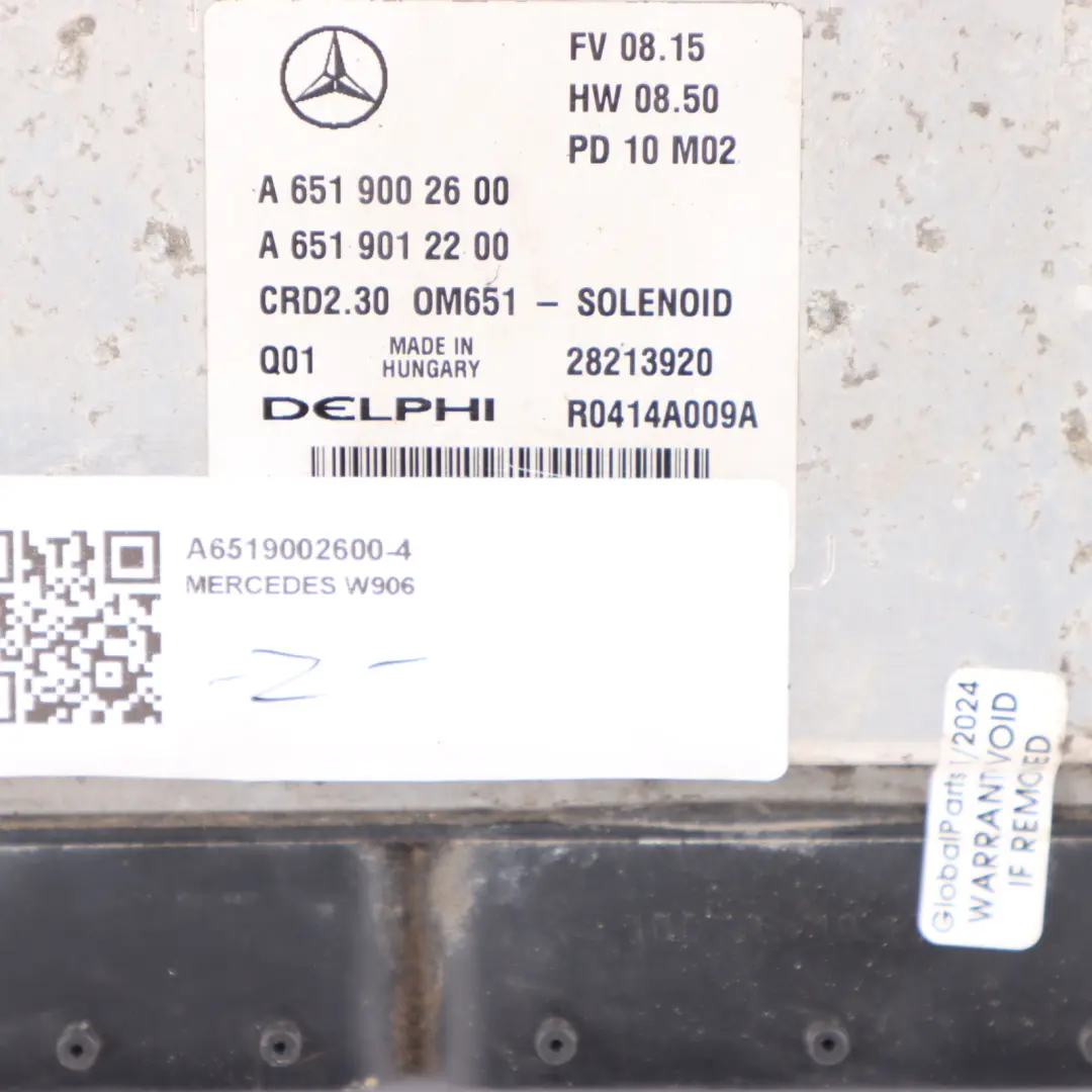 Mercedes W906 316CDI OM651.955 165HP Engine ECU Kit Keys Lock Manual - SKU A6519002600-4 - Part number A6519002600