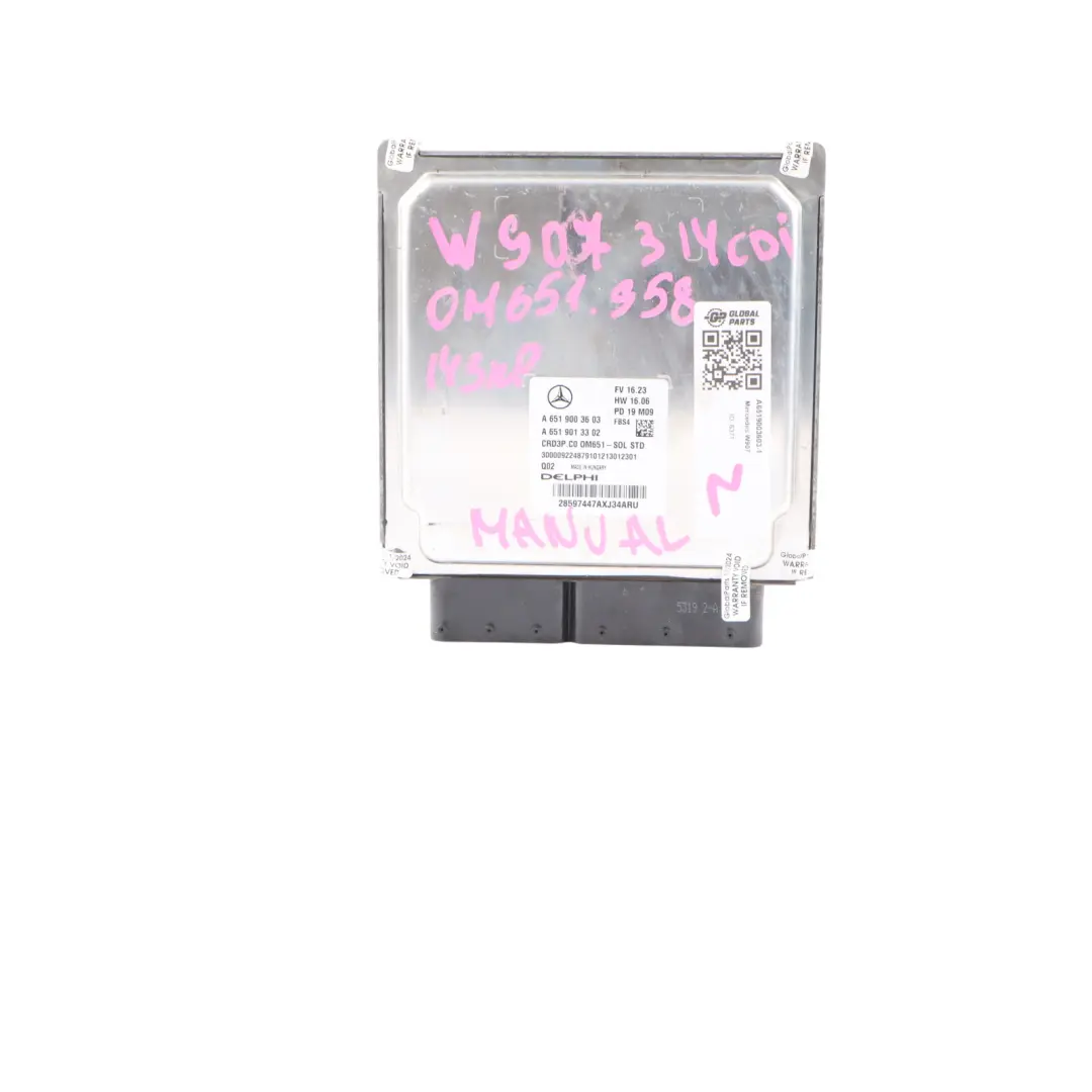 W907 314 CDI OM651.958 143HP ECU Engine Unit to Mercedes Sprinter with Part number A6519003603 Mercedes Sprinter W907 314 CDI OM651.958 143HP ECU Engine Unit - SKU A6519003603-1 - Part number A6519003603