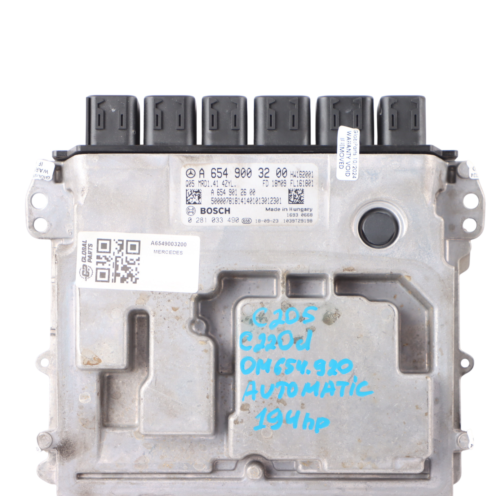 Mercedes W205 C220d 654.920 194HP Engine A6549003200 ベンツ c 