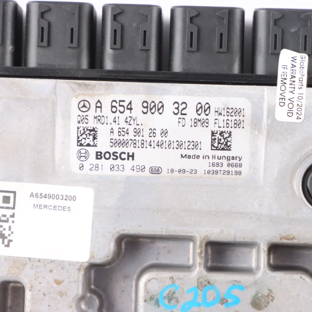 C220d 654.920 194HP Engine ECU Module Unit Automatic to Mercedes W205 with Part number A6549003200 Mercedes W205 C220d 654.920 194HP Engine ECU Module Unit Automatic - SKU A6549003200 - Part number A6549003200