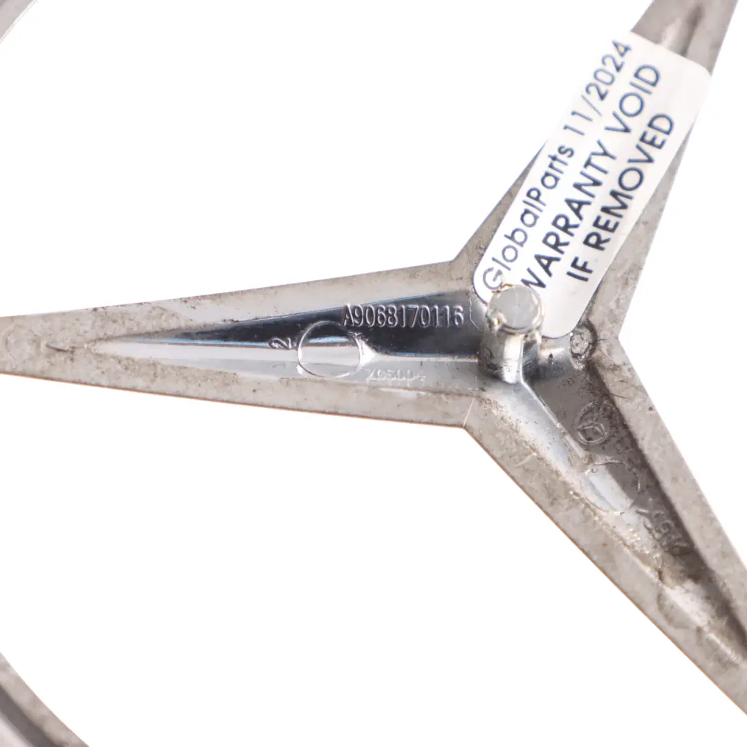 Emblem Logo Chrome Front Hood to Mercedes Sprinter W906 Star with Part number A9068170116 Mercedes Sprinter W906 Star Emblem Logo Chrome Front Hood - SKU A9068170116 - Part number A9068170116