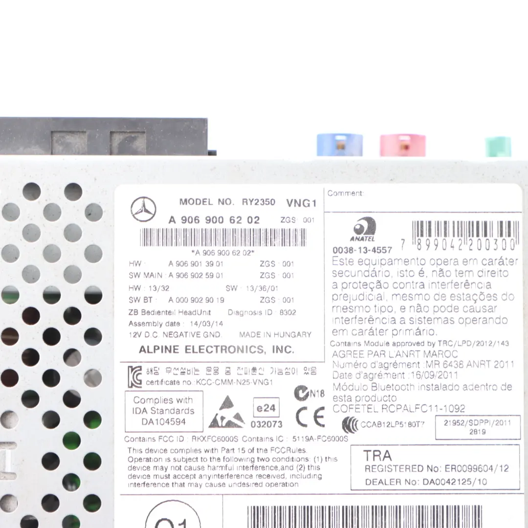 Radio Navi Programming Unit Head Unit to Mercedes W906 with Part number A9069006202 Mercedes W906 Radio Navi Programming Unit Head Unit - SKU A9069006202 - Part number A9069006202