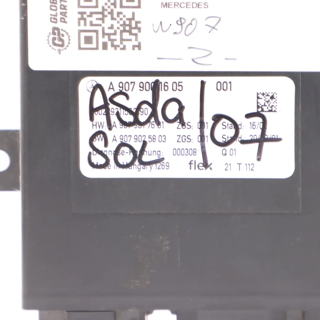 W907 Central Gateway Control Unit Module Relay ECU to Mercedes with Part number A9079001605 Mercedes W907 Central Gateway Control Unit Module Relay ECU - SKU A9079001605 - Part number A9079001605