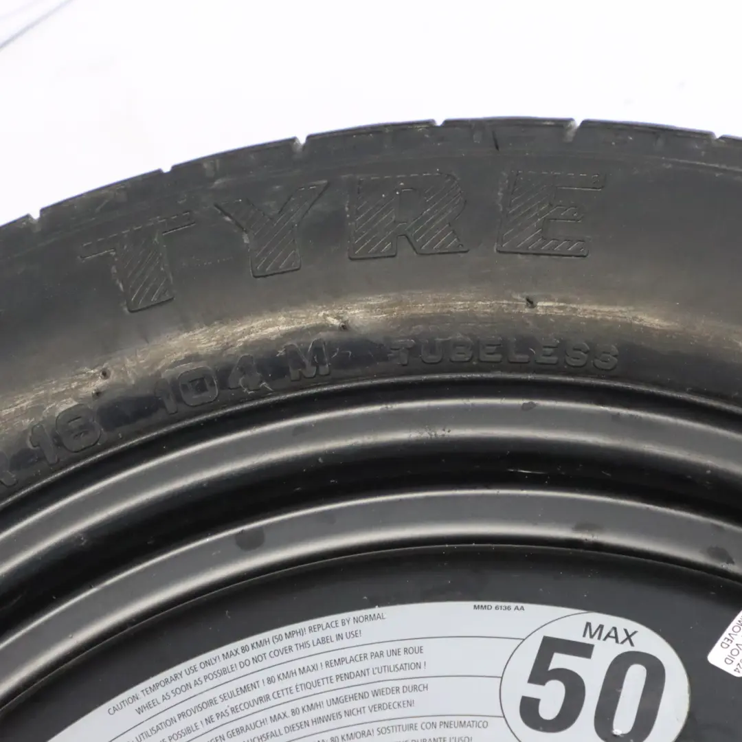  Jaguar XJ XKR XJR Spare Steel Wheel Rim Tyre Pirelli 135/80 18" 3,5 J - SKU MMD6119AA - Part number MMD6119AA